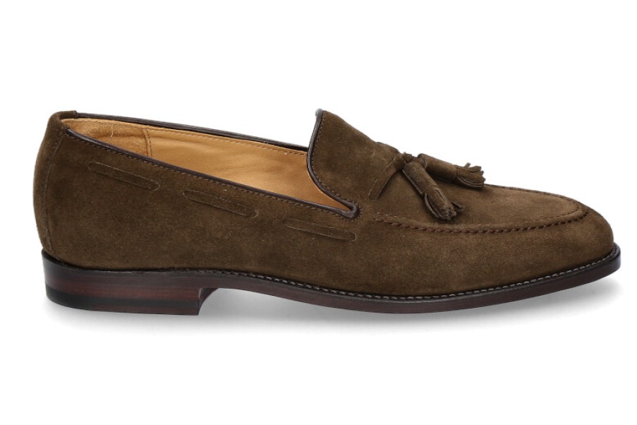 Men scarpa rossa Loafers | Ludwig Reiter Loafer Tassel Veloursleder Jagdgrun