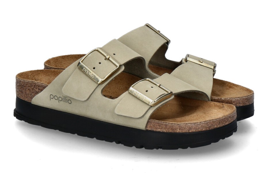 Women scarpa rossa Mules | Papillion By Birkenstock Arizona Schmal Flex Platform- Eucalyptus