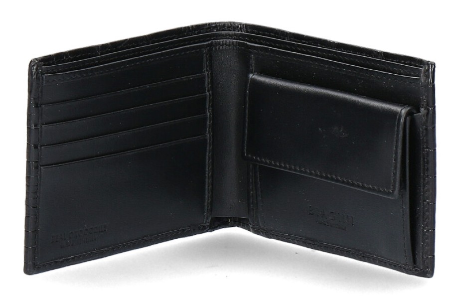 Men scarpa rossa Wallets | Silvano Biagini Wallet Alligatore Nero