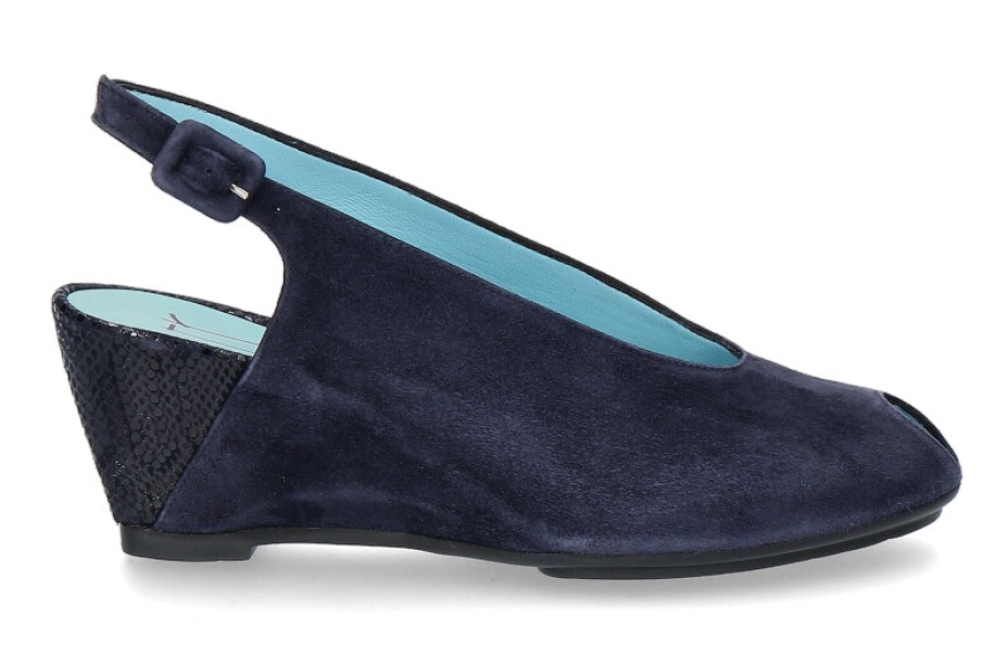 Women scarpa rossa Wedges | Thierry Rabotin Sandal Clayton Camoscio Dark Blue