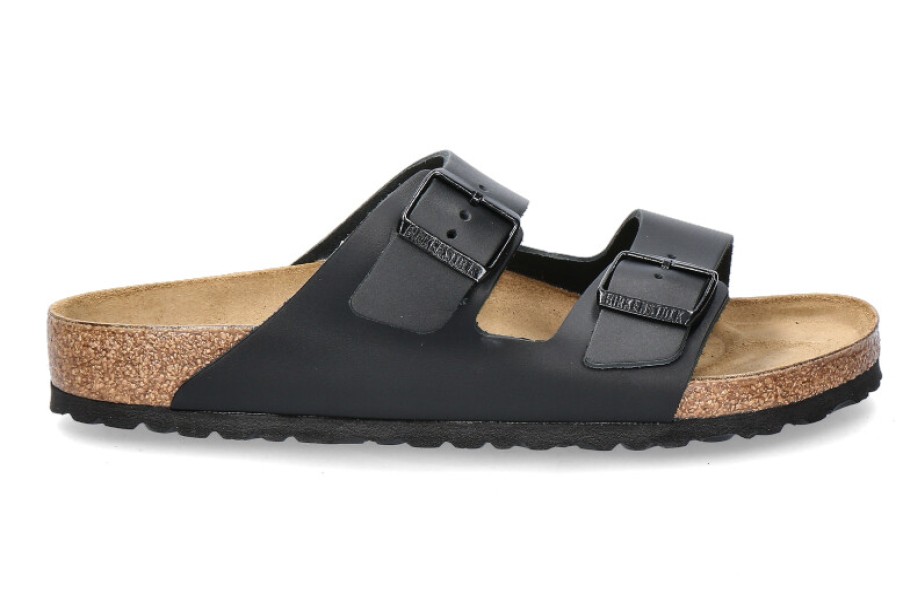 Men scarpa rossa Sandals | Birkenstock Pantolette Arizona Normal Leder- Schwarz