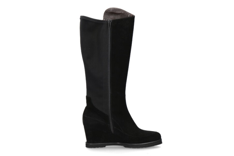 Women scarpa rossa Wedges | Brunate Boots Lucy Camoscio Nero