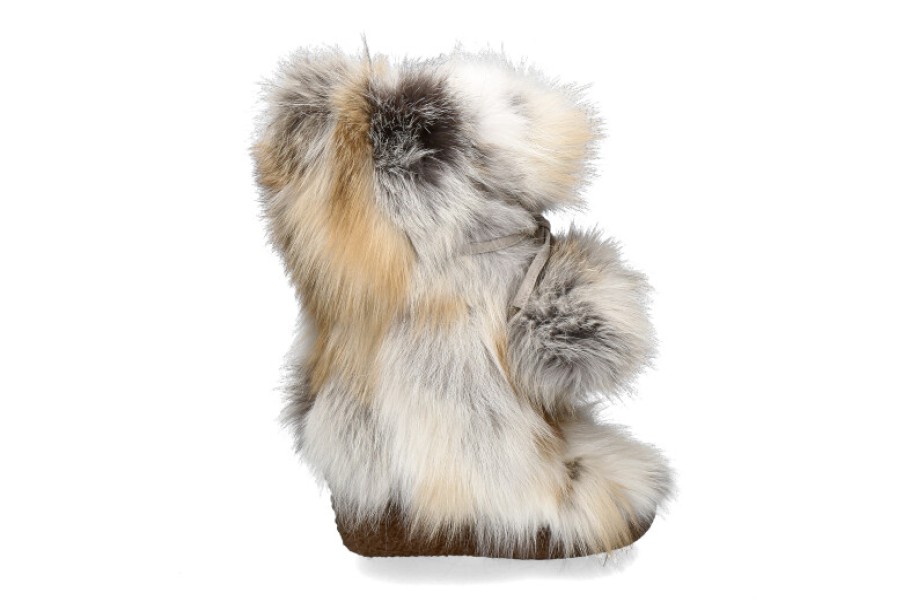 Women scarpa rossa Fur Boots | Diavolezza Fur Boots Gold Fox Pom Pom