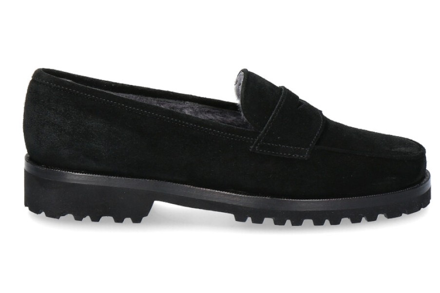 Women scarpa rossa Moccasins | Unutzer Slipper Lined Velour Nero