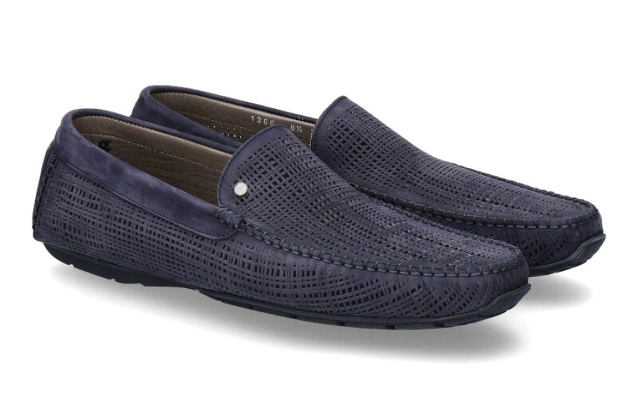 Men scarpa rossa Moccasins | Aldo Brue Moccasin Bufalo Notte Blu Scuro