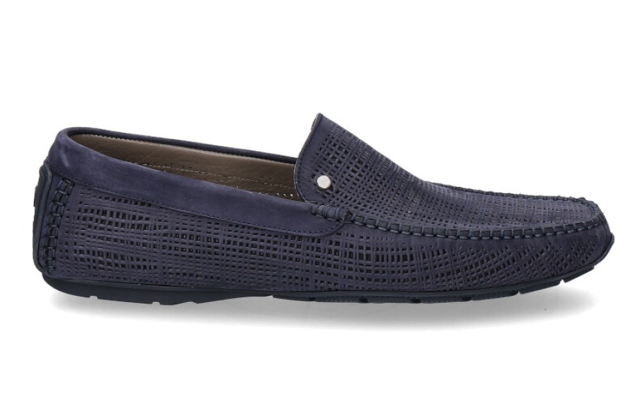 Men scarpa rossa Moccasins | Aldo Brue Moccasin Bufalo Notte Blu Scuro