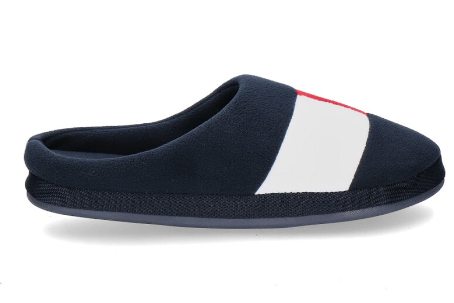 Men scarpa rossa House Slippers | Tommy Hilfiger Hausschuhe Herren Flag Homeslipper -Dunkelblau