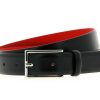 Men scarpa rossa Belts | Hugo Boss Gurtel Gavrilo Leather Black (100 Cm)