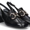 Women scarpa rossa Loafers | Paul Green Sling Pumps Foulard Schwarz