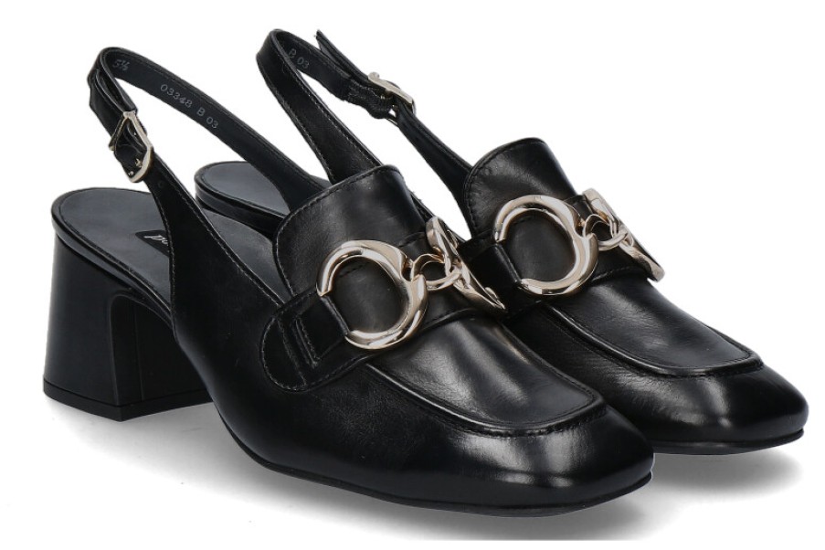 Women scarpa rossa Loafers | Paul Green Sling Pumps Foulard Schwarz