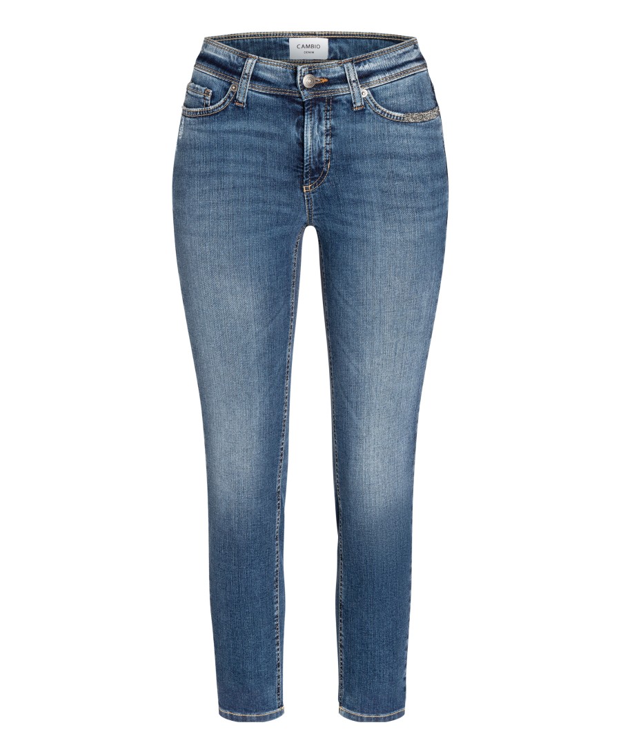 Women scarpa rossa Jeans | Cambio Jeans Piper Short Bleached Scratched Wash