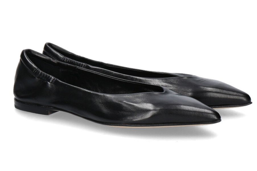 Women scarpa rossa Ballet Flats | Pomme D'Or Ballerina Ingrid Glove- Nero/Schwarz