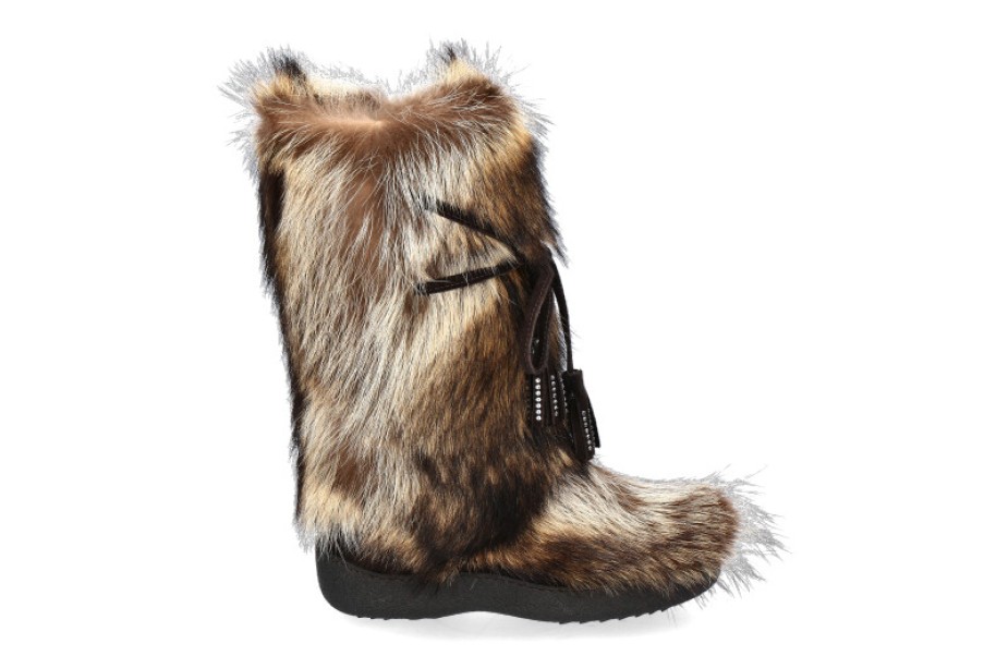 Women scarpa rossa Fur Boots | Diavolezza Fur Boots Marmotta Moro