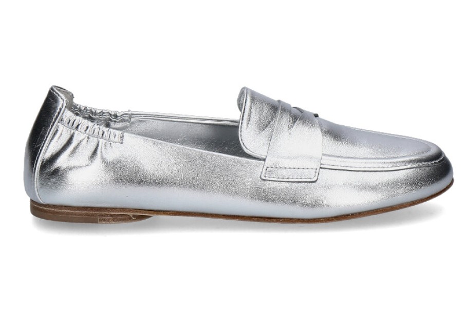 Women scarpa rossa Flats | Kennel & Schmenger Loafer Billy Nappa- Silver