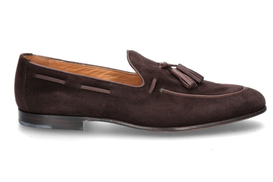 Men scarpa rossa Loafers | Moreschi Loafer Baviera Cuoio Testa Di Moro