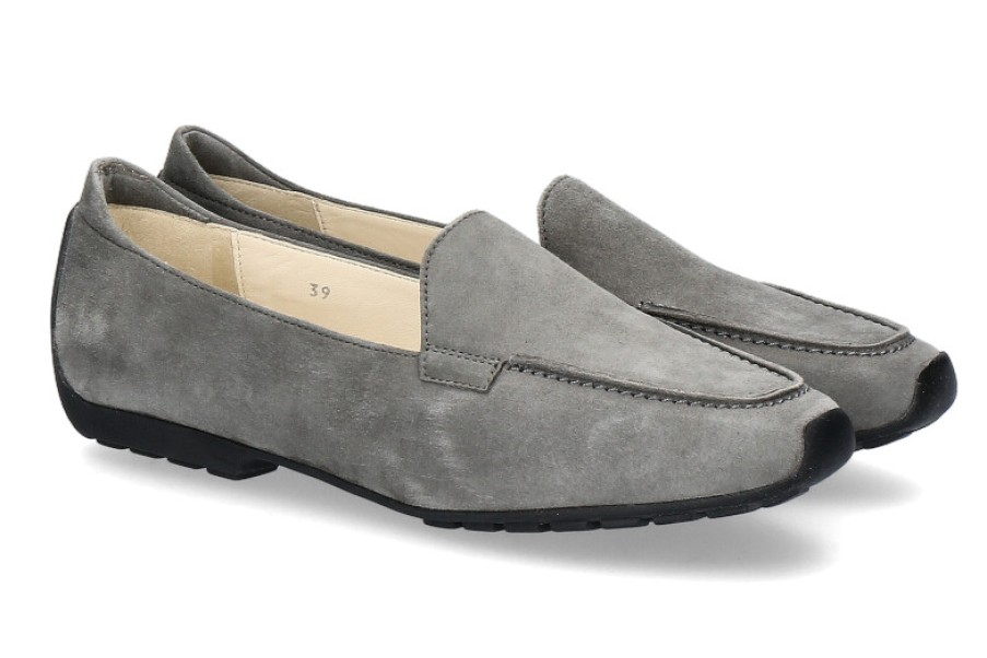 Women scarpa rossa Moccasins | Mania Slipper Camoscio Procar Grigio