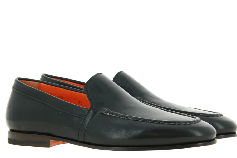 Men scarpa rossa Loafers | Santoni Slipper Leather Black Nappa