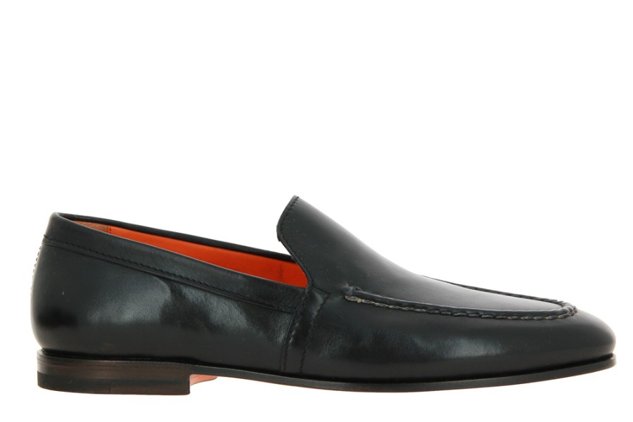 Men scarpa rossa Loafers | Santoni Slipper Leather Black Nappa