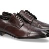 Men scarpa rossa Oxfords | Santoni Lace-Up Leahter Dark Brown