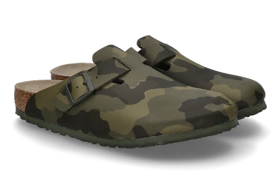 Men scarpa rossa Sandals | Birkenstock Clogs Boston Normal Desert Soil- Camoflage Green