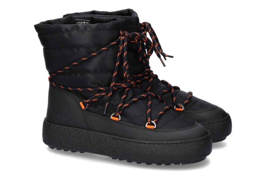 Men scarpa rossa Boots | Moon Boot Snow Boots Tube Nylon Black Orange