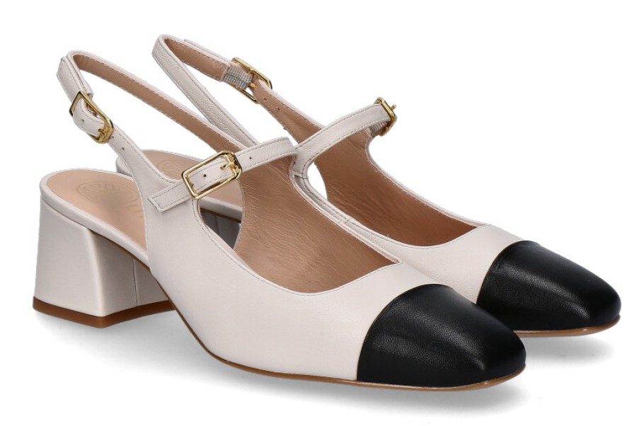 Women scarpa rossa Pumps | Unisa Mary-Jane Lumis Nappa-Ivory/Black