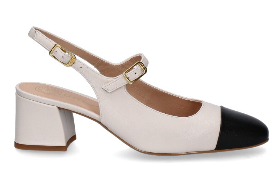 Women scarpa rossa Pumps | Unisa Mary-Jane Lumis Nappa-Ivory/Black