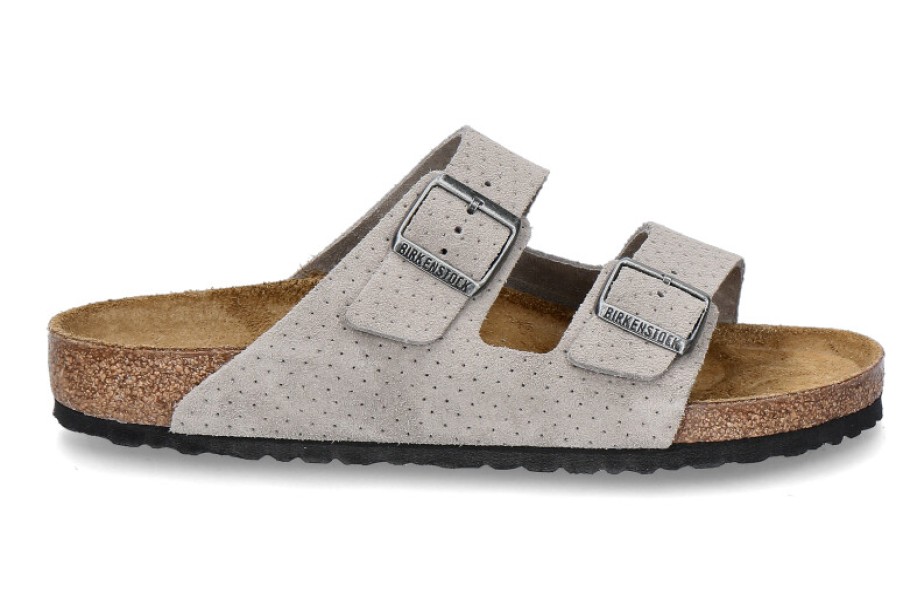 Women scarpa rossa Mules | Birkenstock Pantolette Arizona Normal Emboss Dots- Stone Coin