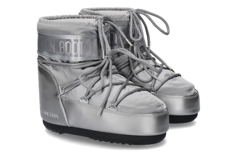 Women scarpa rossa Warm Lining | Moon Boot Snow Boots Icon Low Glance Silver