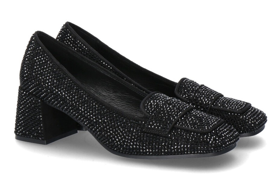 Women scarpa rossa Loafers | Bibi Lou Trotteur Lyon Negro- Schwarz