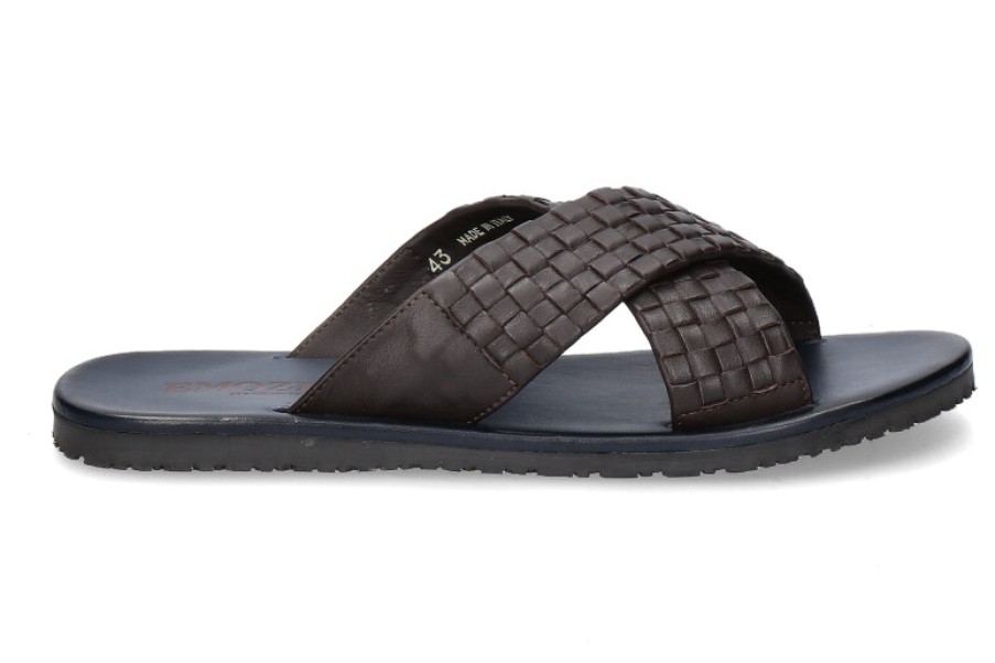 Men scarpa rossa Sandals | Emozioni Mule Leather Dark Brown