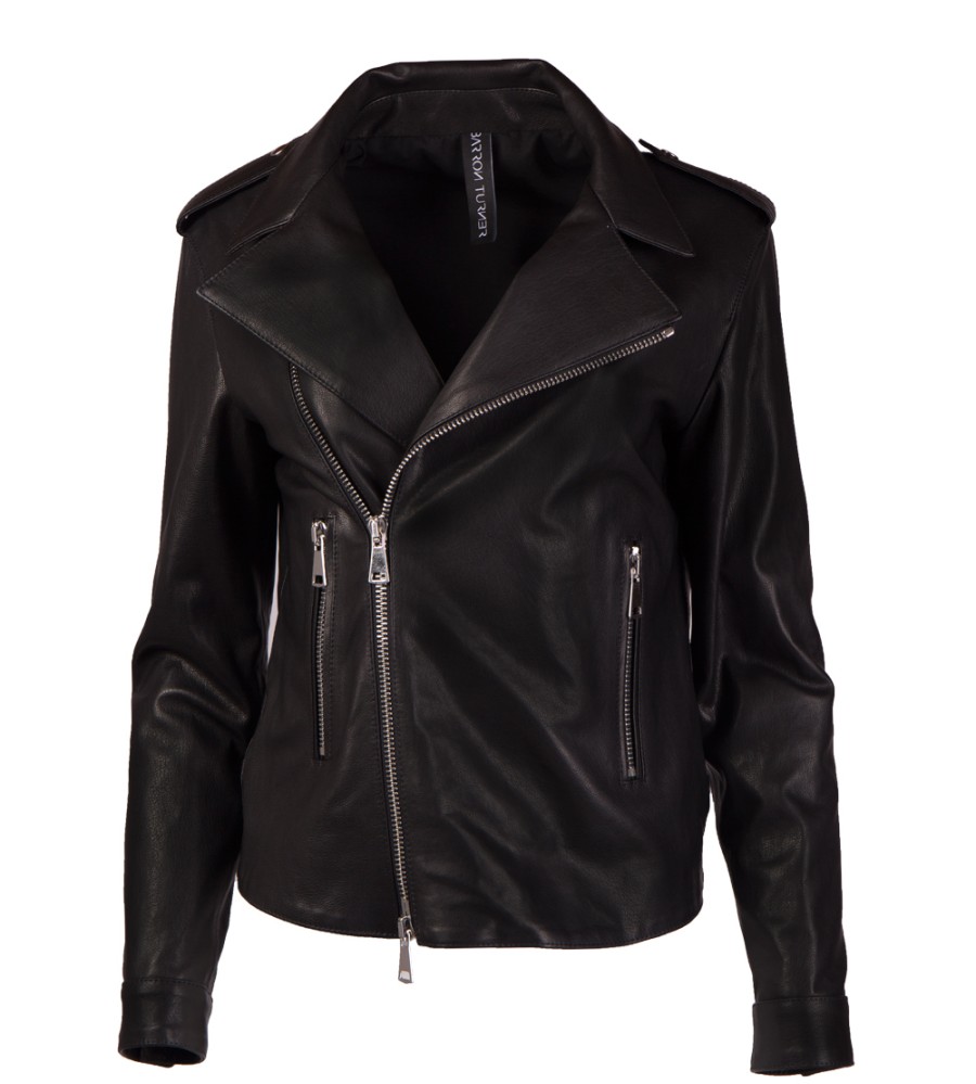 Women scarpa rossa Jacket'S | Barron Turner Biker Jacket Boney Classic Nero Lavato