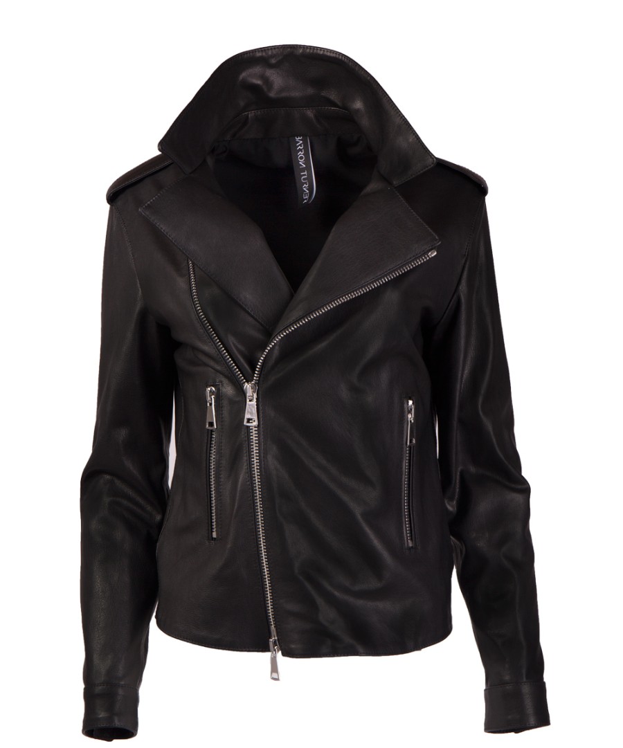 Women scarpa rossa Jacket'S | Barron Turner Biker Jacket Boney Classic Nero Lavato