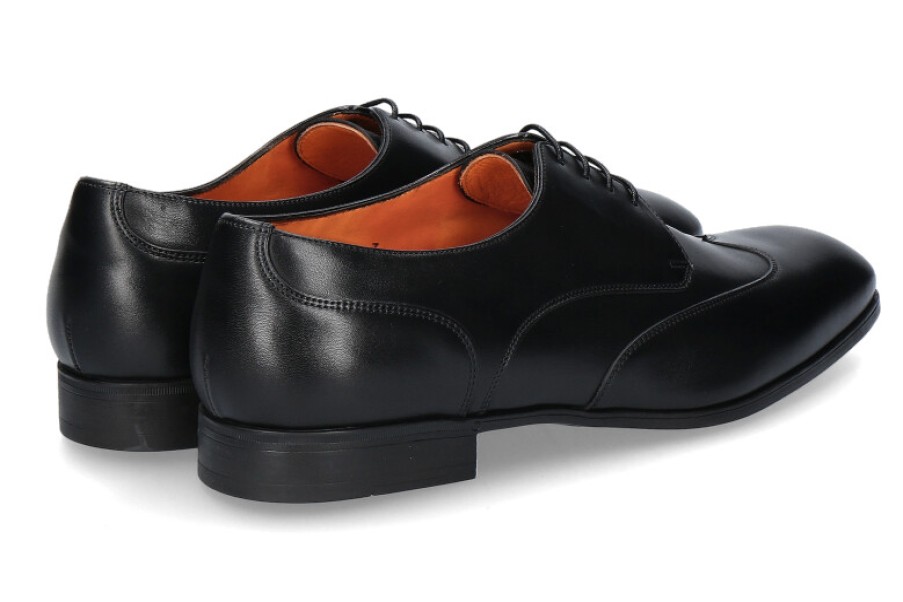 Men scarpa rossa Oxfords | Santoni Lace-Up Leather Black