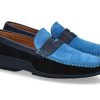 Men scarpa rossa Moccasins | Moreschi Slipper Baviera Blu Scuro