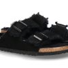 Women scarpa rossa House Slippers | Birkenstock Mules Lined Arizona Schmal Fur Black