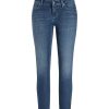 Women scarpa rossa Jeans | Cambio Jeans Liu Short Dark Peppy Used Fringed Hem