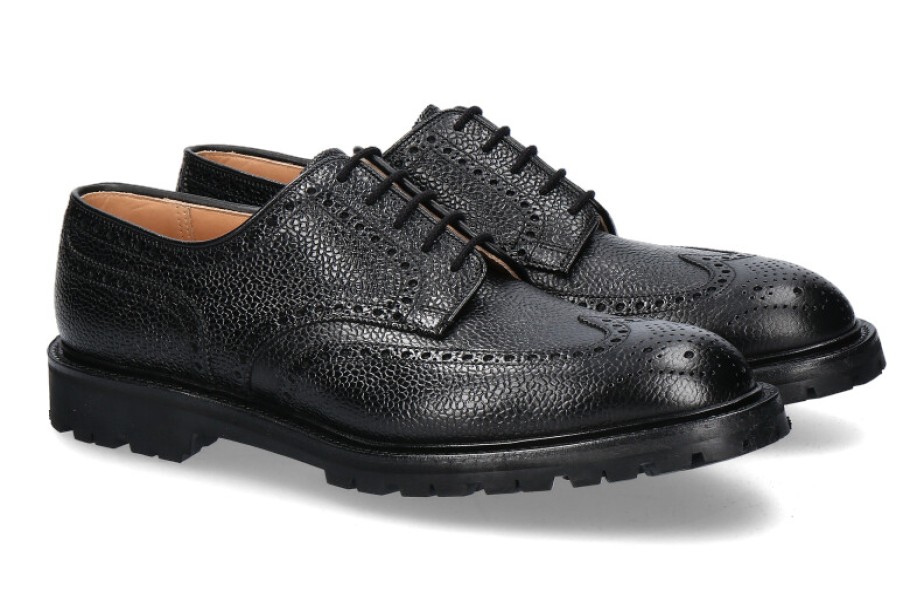 Men scarpa rossa Oxfords | Crockett & Jones Derby Pembroke Scotch Grain- Schwarz