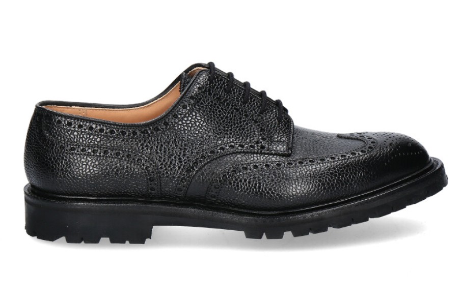 Men scarpa rossa Oxfords | Crockett & Jones Derby Pembroke Scotch Grain- Schwarz