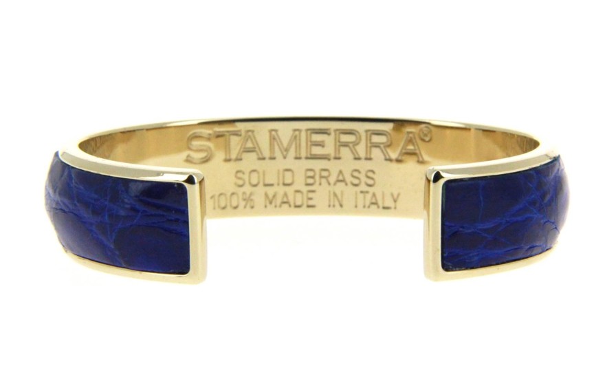 Women scarpa rossa Bracelets | Stamerra Bracelet Vero Genuine Croco Gold Elettrico