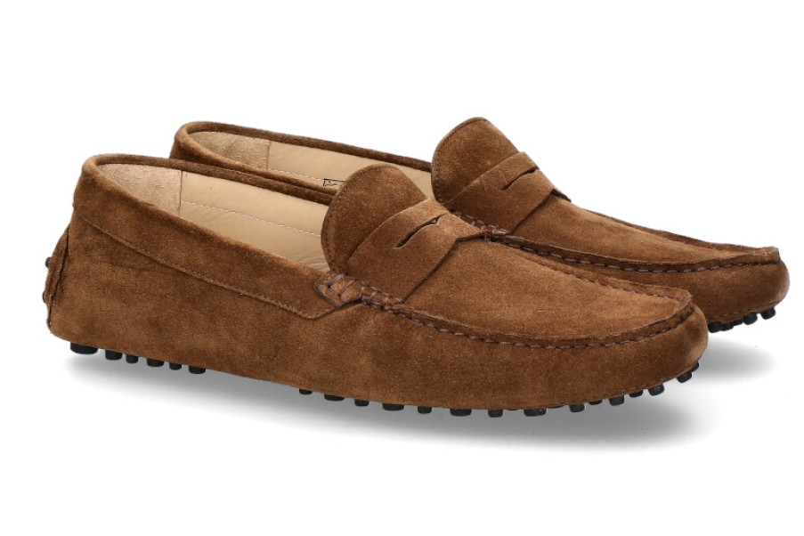 Men scarpa rossa Moccasins | Scarparossa Men'S Moccasins Velour Tabak