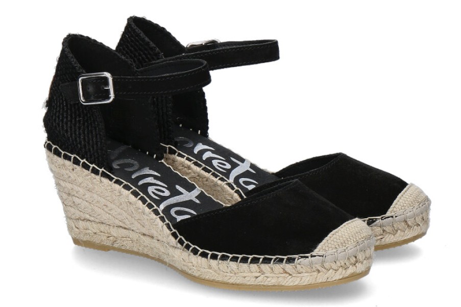 Women scarpa rossa Sandals | Vidorreta Wedge Sandals Serraje Negro Clavel Natural