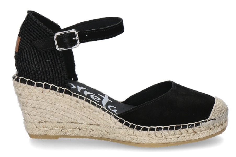 Women scarpa rossa Sandals | Vidorreta Wedge Sandals Serraje Negro Clavel Natural