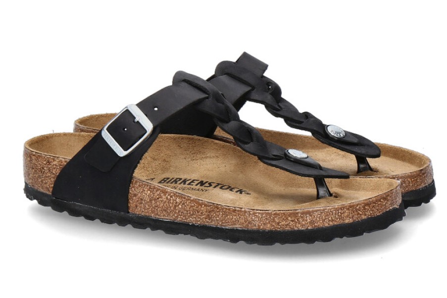 Women scarpa rossa House Slippers | Birkenstock Mules Gizeh Normal Braided Black