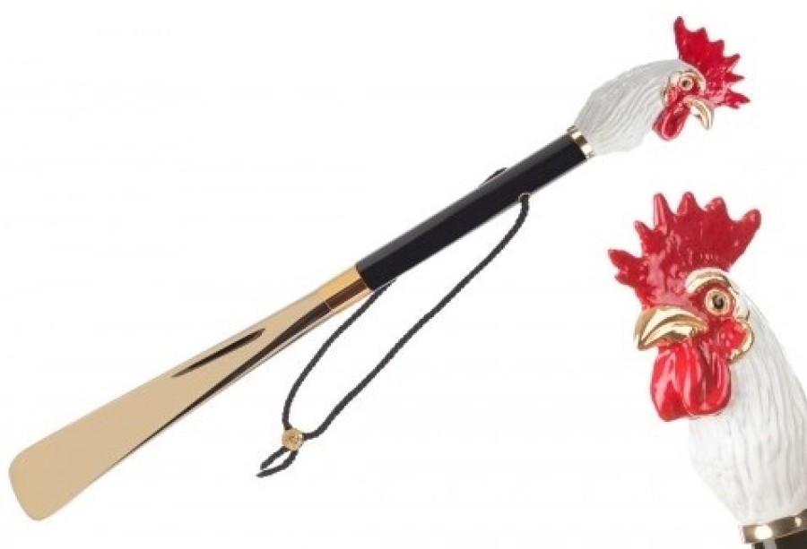 Men scarpa rossa Shoehorn | Pasotti Shoe Horn Rooster Gold