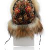 Women scarpa rossa Fur Hats - Aviator Hats | Furland Aviator Cap - Ushanka Flowers - Fox Fur