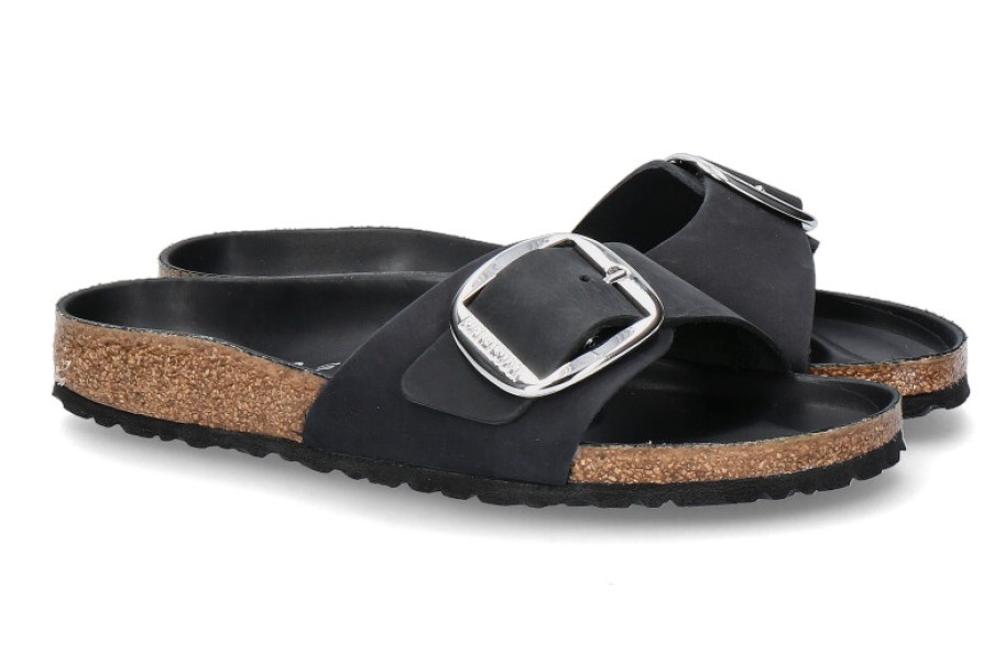 Women scarpa rossa House Slippers | Birkenstock Mules Schmal Madrid Big Buckle Black