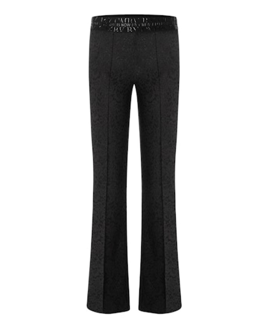 Women scarpa rossa Pants | Cambio Trousers Flower Delicate Lace Bonded -Black