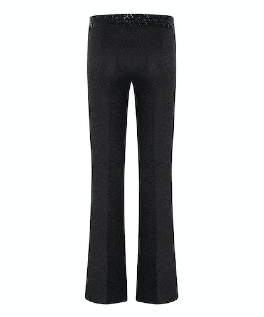 Women scarpa rossa Pants | Cambio Trousers Flower Delicate Lace Bonded -Black