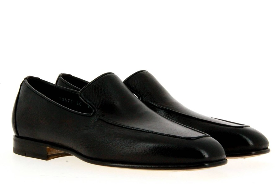 Men scarpa rossa Loafers | Santoni Slipper Leahter Dark Brown